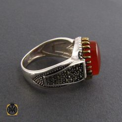 انگشتر عقیق یمن حکاکی شرف الشمس مردانه - کد 8066 انگشتر عقیق یمن حکاکی شرف الشمس مردانه - کد 8066