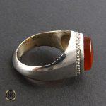 انگشتر عقیق یمن حکاکی شرف الشمس مردانه - کد 8067 - تصویر 2