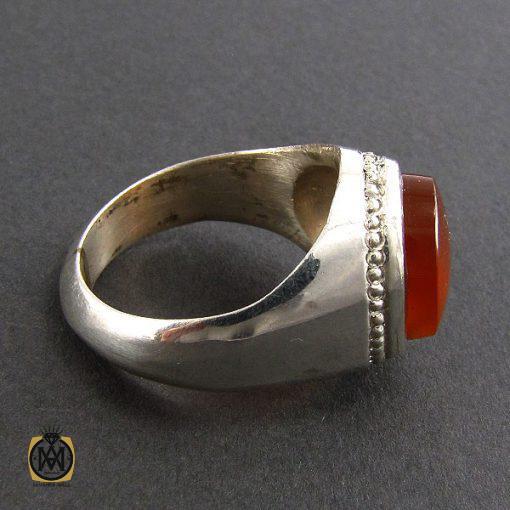 انگشتر عقیق یمن حکاکی شرف الشمس مردانه - کد 8067 - تصویر 2