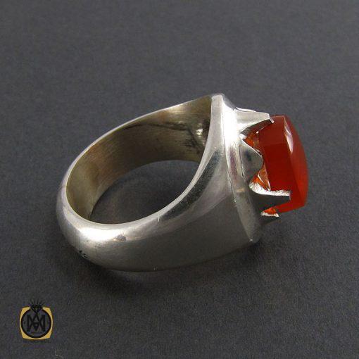 انگشتر عقیق یمن حکاکی شرف الشمس مردانه - کد 8073 - تصویر 2
