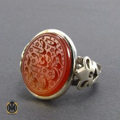 انگشتر عقیق یمن مردانه با حکاکی ذکر صلوات - کد 8083 انگشتر عقیق یمن مردانه با حکاکی ذکر صلوات - کد 8083