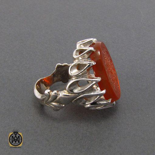 انگشتر عقیق یمن مردانه با حکاکی یا اهل العالم قتل الحسین بکربلا عطشانا - کد 8091 - تصویر 2