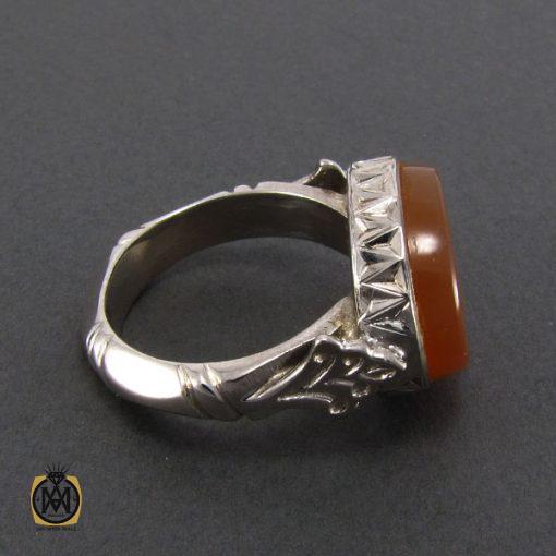 انگشتر عقیق یمن مردانه با حکاکی یا علی ابن ابیطالب اغثنی - کد 8092 - تصویر 2