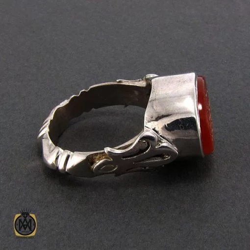 انگشتر عقیق یمن مردانه با حکاکی یا غافر الخطایا - کد 8097 - تصویر 2
