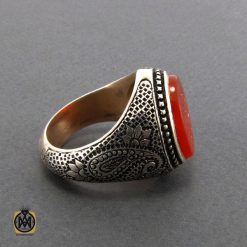 انگشتر عقیق یمن مردانه با حکاکی محمد نبي الرحمه رکاب قلم زنی - کد 8102 انگشتر عقیق یمن مردانه با حکاکی محمد نبي الرحمه رکاب قلم زنی - کد 8102