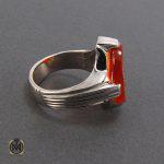 انگشتر عقیق یمن مردانه با حکاکی یا حبیب التوابین‬‎ - کد 8110 - تصویر 2