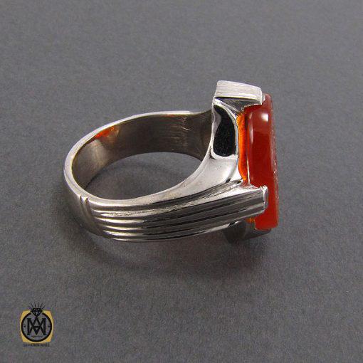 انگشتر عقیق یمن مردانه با حکاکی یا حبیب التوابین‬‎ - کد 8110 - تصویر 2