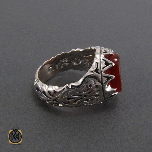 انگشتر عقیق یمن مردانه با حکاکی یا ثار الله - کد 8115 - تصویر 2