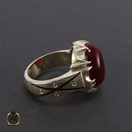 2 انگشتر عقیق قرمز مردانه - کد 8137 - تصویر 2