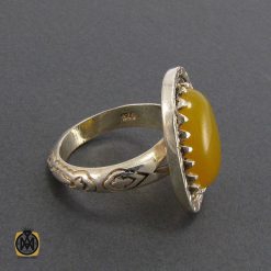 انگشتر عقیق زرد مردانه - کد 8140 انگشتر عقیق زرد مردانه - کد 8140