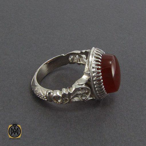 انگشتر عقیق یمن شبکه ای دست ساز دور چنگ مردانه - کد 8148 - تصویر 2