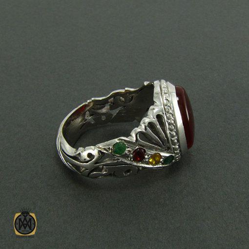 2 انگشتر عقیق یمن، یاقوت و زمرد مردانه - کد 8153 - تصویر 3