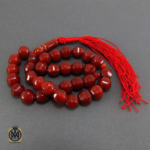 تسبیح عقیق قرمز 33 دانه تراش ممتاز -کد 4043 - تصویر 3