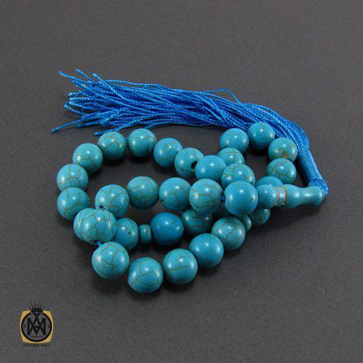 تسبیح فیروزه تبتی 33 دانه گرد - کد 4032 - تصویر 3