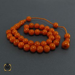تسبیح کهربا پودری 33 دانه هلی خوش رنگ - کد 4087 تسبیح کهربا پودری 33 دانه هلی خوش رنگ - کد 4087
