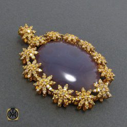 مدال عقیق یمن کبود و الماس اصل زنانه طرح رکسانا - کد 3001 مدال عقیق یمن کبود و الماس اصل زنانه طرح رکسانا - کد 3001