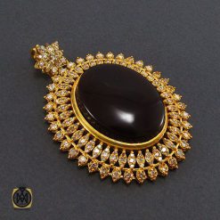 مدال عقیق یمن و الماس اصل زنانه طرح ارمغان - کد 3002 مدال عقیق یمن و الماس اصل زنانه طرح ارمغان - کد 3002