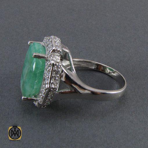 انگشتر زمرد زنانه اصل و درشت طرح کیانا  - کد 2005 - تصویر 2