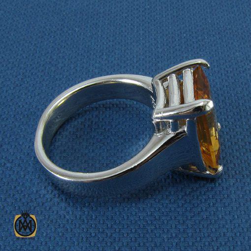 2 انگشتر زنانه سیترین اصل طرح گلسان - کد 2033 - تصویر 4