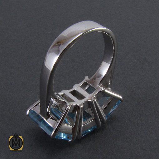 3 انگشتر توپاز آبی زنانه طرح مهسان - کد 2048 - تصویر 3