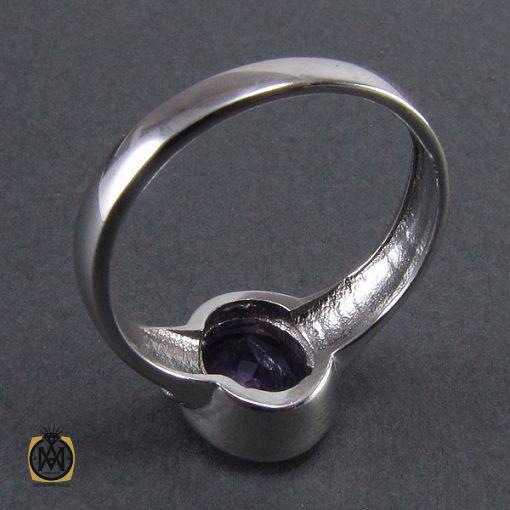 انگشتر زنانه نقره با سنگ آمتیست اصل طرح حنا - کد 2065 - تصویر 4