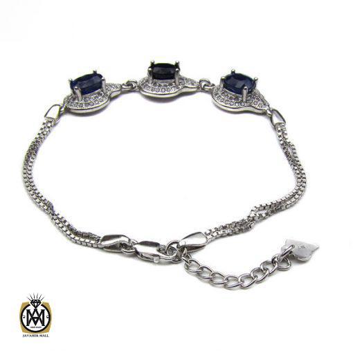 دستبند یاقوت کبود زنانه طرح نسیم – کد 1008 - تصویر 3