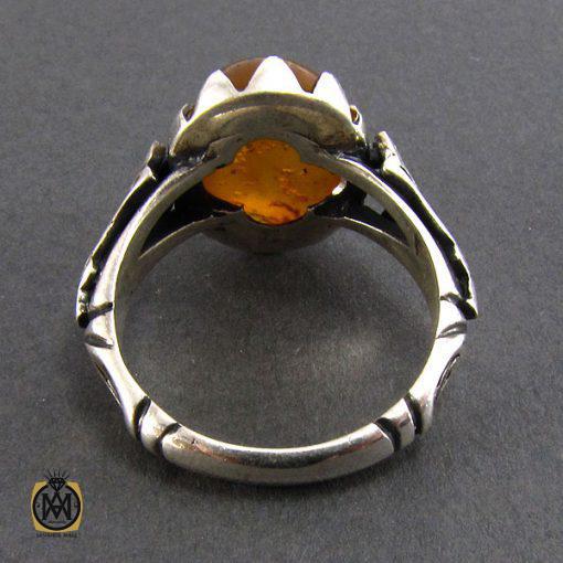 انگشتر کهربا بولونی لهستان مردانه اصل و معدنی - کد 8050 - تصویر 3