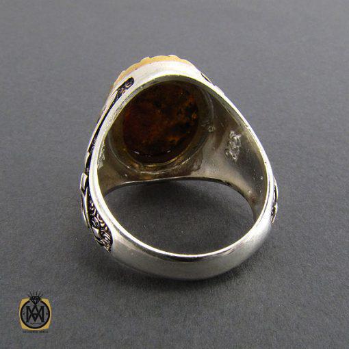 انگشتر کهربا مردانه - کد 8053 - تصویر 3