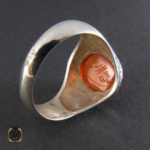 انگشتر عقیق یمن حکاکی شرف الشمس مردانه - کد 8056 - تصویر 3