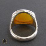 انگشتر عقیق زرد حکاکی شرف الشمس مردانه - کد 8057 - تصویر 3