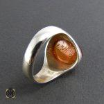 انگشتر عقیق یمن حکاکی شرف الشمس مردانه - کد 8060 - تصویر 3