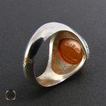 انگشتر عقیق یمن حکاکی شرف الشمس مردانه - کد 8067 - تصویر 3