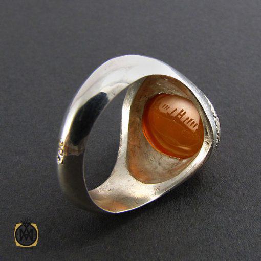 انگشتر عقیق یمن حکاکی شرف الشمس مردانه - کد 8067 - تصویر 3