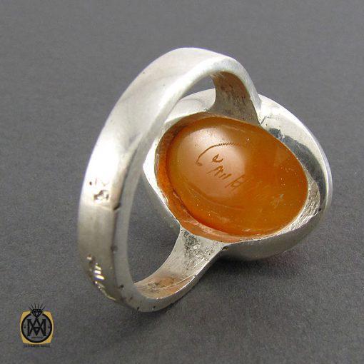 انگشتر عقیق یمن حکاکی شرف الشمس مردانه - کد 8070 - تصویر 3