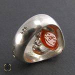 انگشتر عقیق یمن حکاکی شرف الشمس مردانه - کد 8073 - تصویر 3