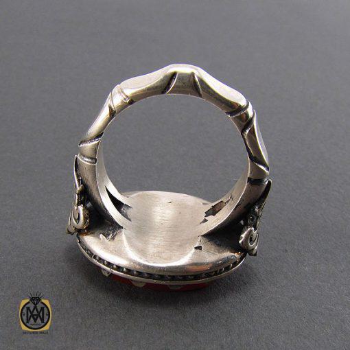 انگشتر عقیق یمن مردانه با حکاکی پنجتن - کد 8076 - تصویر 3