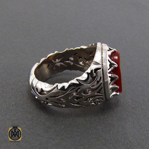 3 انگشتر عقیق یمن مردانه با حکاکی یا زین العابدین - کد 8081 - تصویر 3