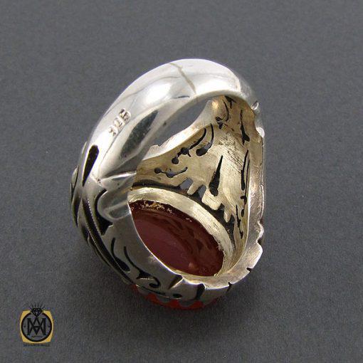 انگشتر عقیق یمن مردانه با حکاکی یا بضعه المصطفی فاطمه - کد 8084 - تصویر 3