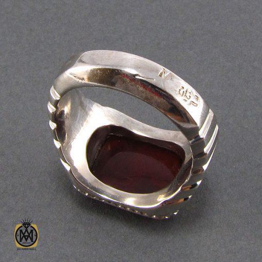 انگشتر عقیق یمن مردانه با حکاکی یابن النجباء الاکرمین - کد 8087 - تصویر 3