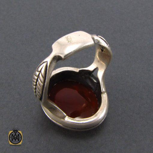 انگشتر عقیق یمن مردانه با حکاکی علی مع الحق والحق مع العلی - کد 8089 - تصویر 3