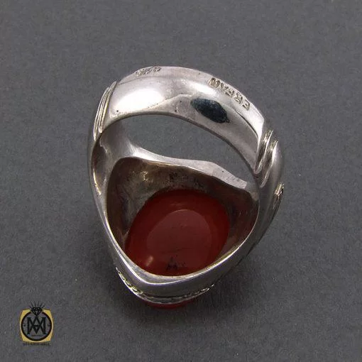 انگشتر عقیق یمن مردانه با حکاکی حسبی من هو حسبی - کد 8090 - تصویر 3
