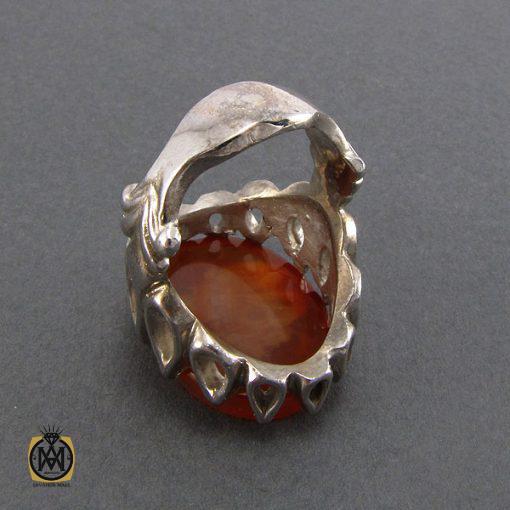 انگشتر عقیق یمن مردانه با حکاکی یا اهل العالم قتل الحسین بکربلا عطشانا - کد 8091 - تصویر 3