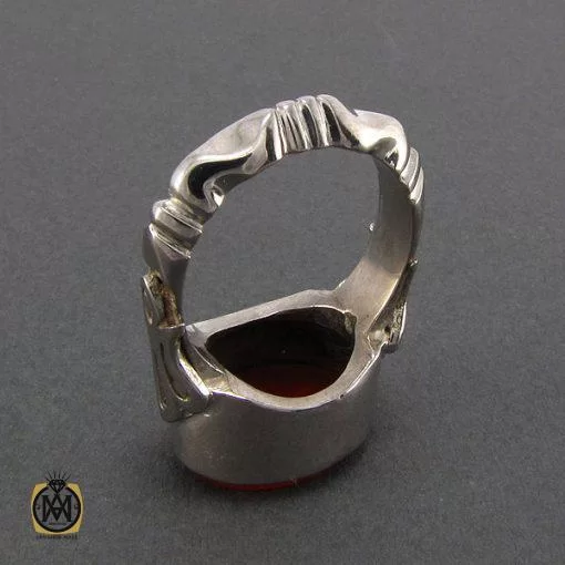 انگشتر عقیق یمن مردانه با حکاکی یا غافر الخطایا - کد 8097 - تصویر 3