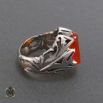 انگشتر عقیق یمن مردانه با حکاکی یا علی مدد - کد 8106 - تصویر 3