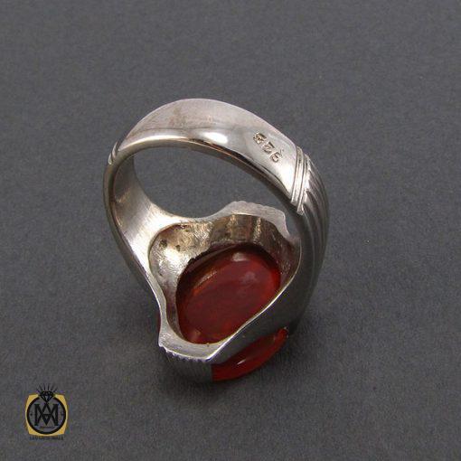 انگشتر عقیق یمن مردانه با حکاکی یا حبیب التوابین‬‎ - کد 8110 - تصویر 3