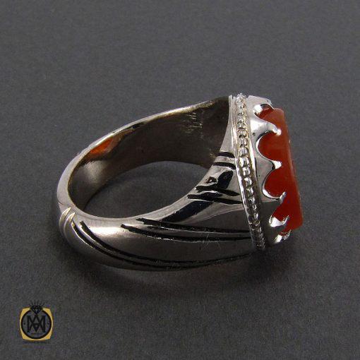 انگشتر عقیق یمن مردانه با حکاکی علی رایه الهدی - کد 8114 - تصویر 3