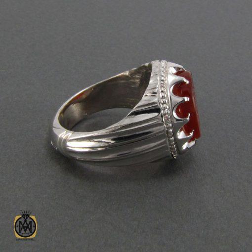 انگشتر عقیق یمن مردانه با حکاکی ورفعناه مكانا عليا - کد 8117 - تصویر 3