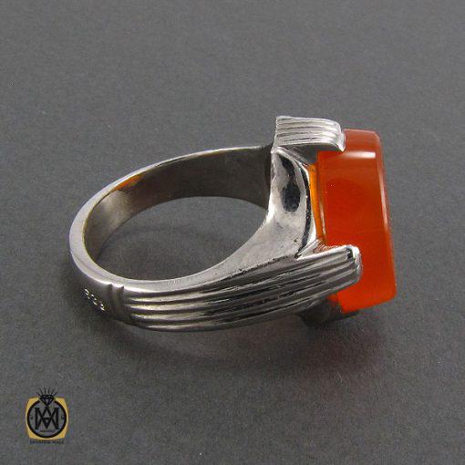 انگشتر عقیق یمن مردانه با حکاکی الله نور السماوات والارض - کد 8118 - تصویر 3