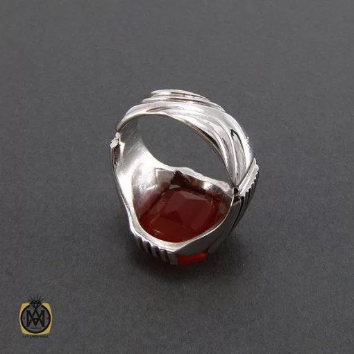 انگشتر عقیق یمن مردانه با حکاکی یا فاطمه الزهرا - کد 8119 - تصویر 3