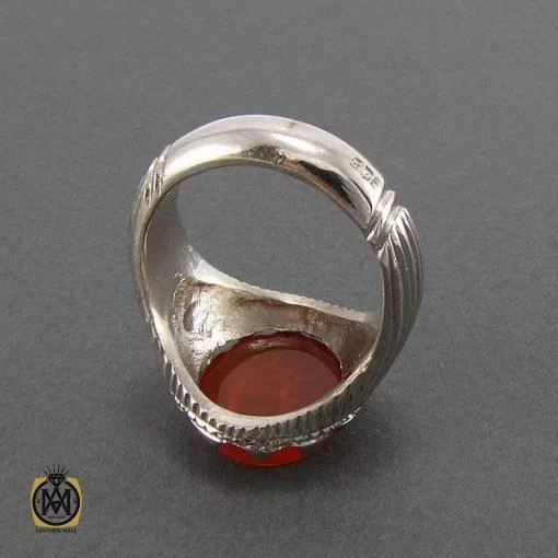 انگشتر عقیق یمن مردانه با حکاکی یا مجیب دعوه المضطرین مردانه - کد 8125 - تصویر 3